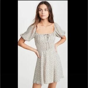 Reformation Jo yellow and blue floral mini dress